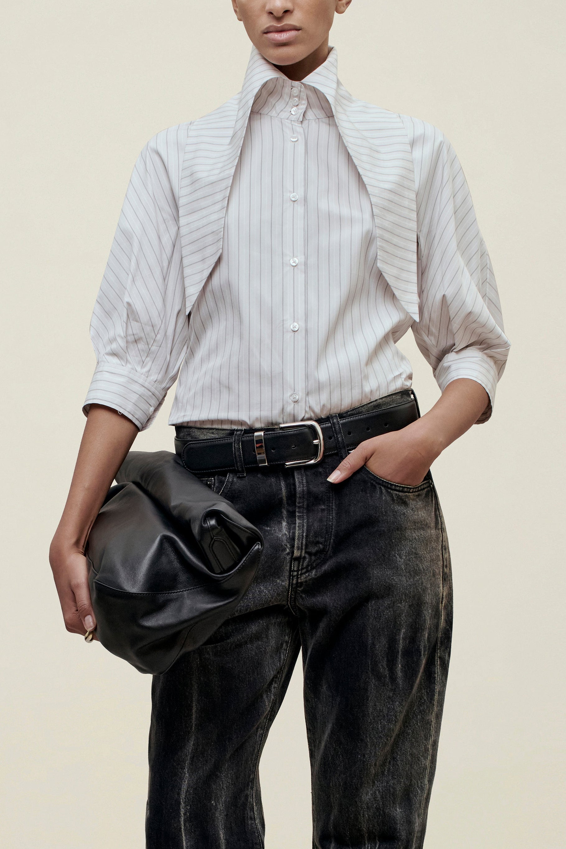 Lilette 3/4 Sleeve Button Down in Cotton