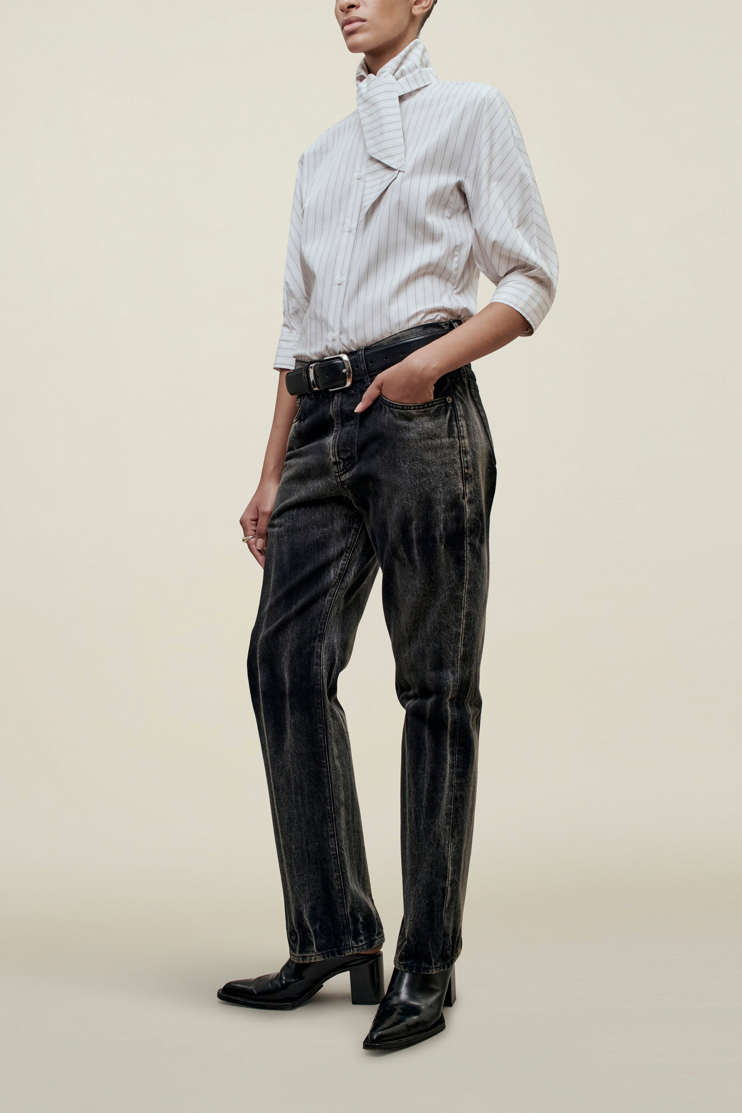 Lilette 3/4 Sleeve Button Down in Cotton