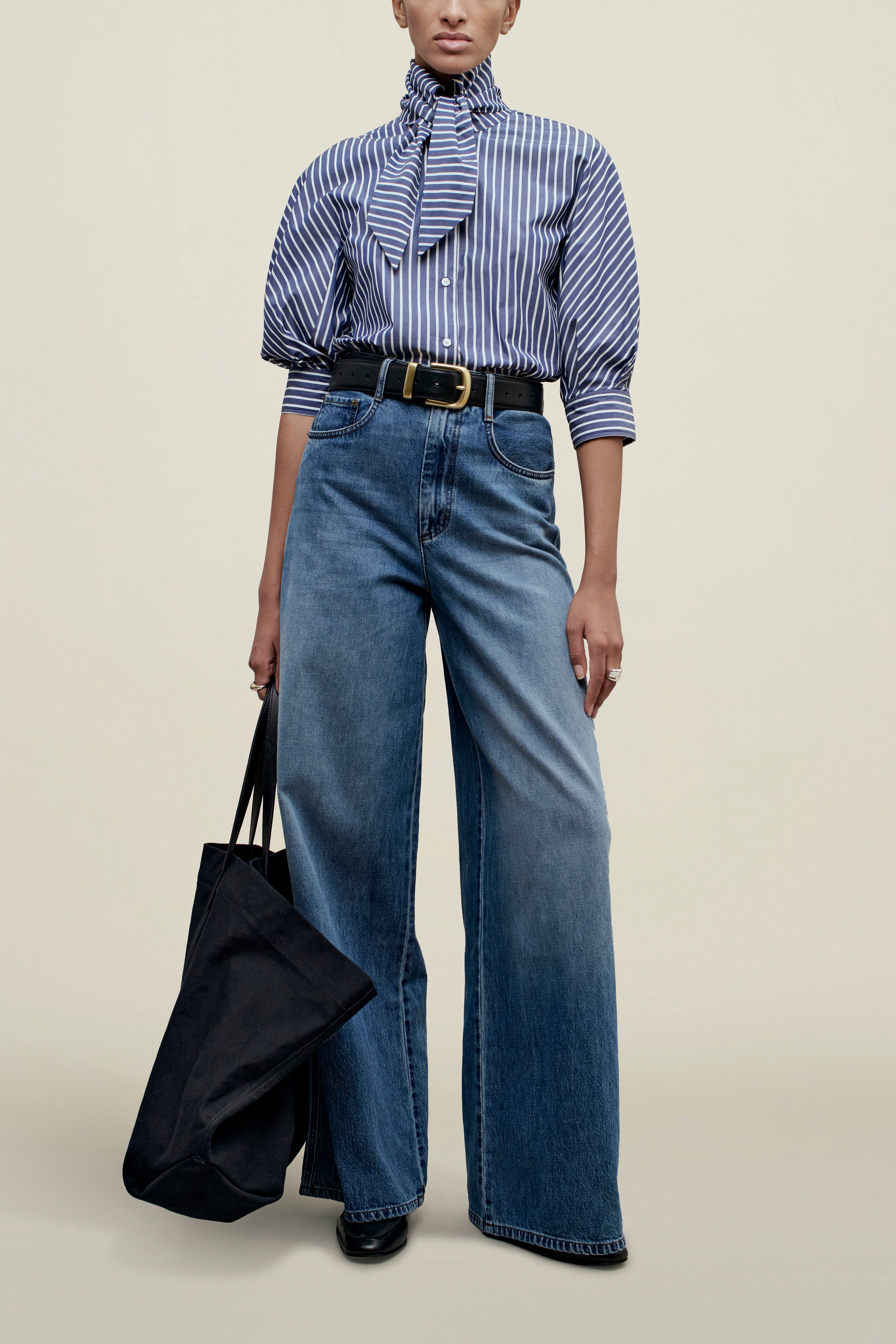 Lilette 3/4 Sleeve Button Down in Cotton