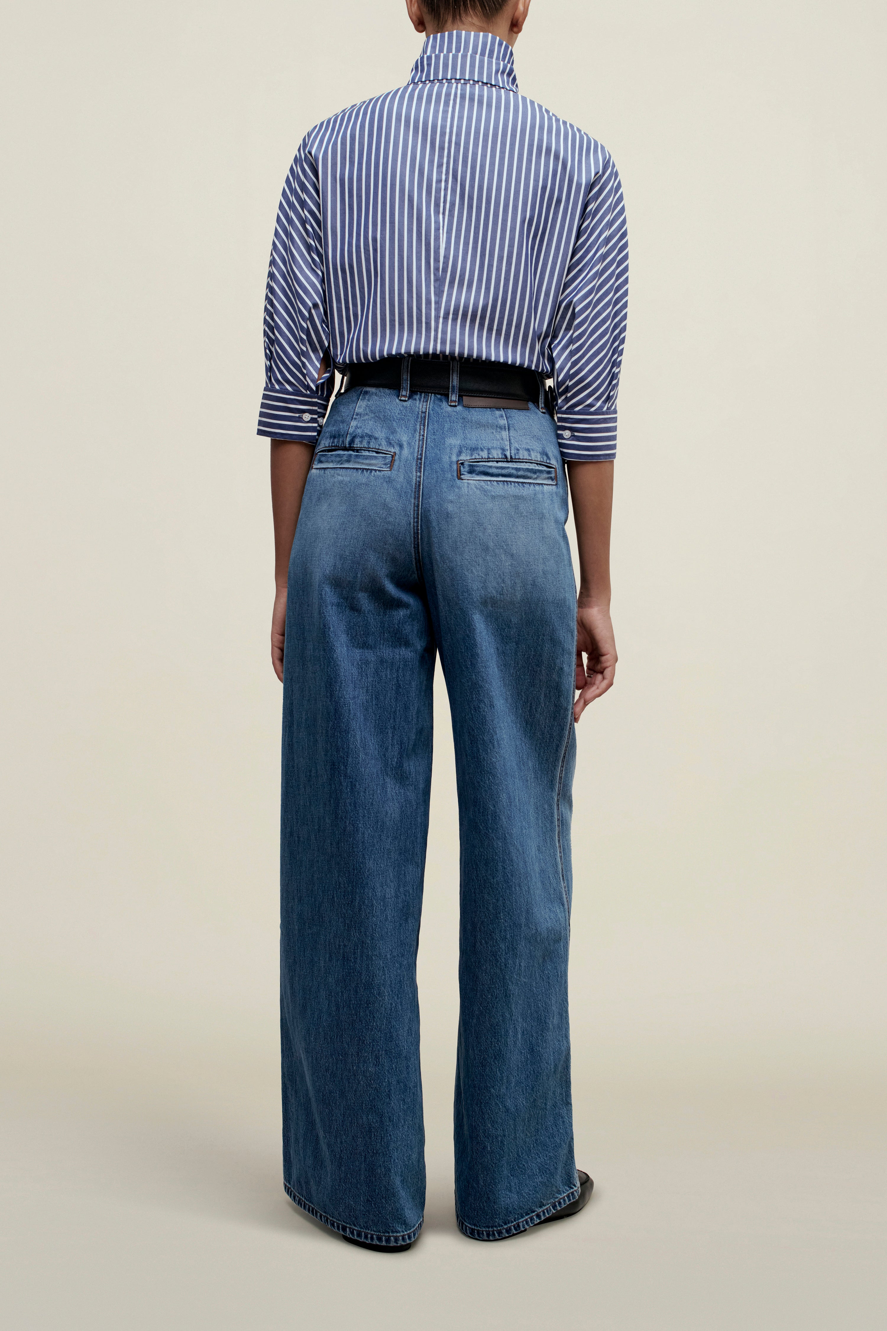 Lilette 3/4 Sleeve Button Down in Cotton