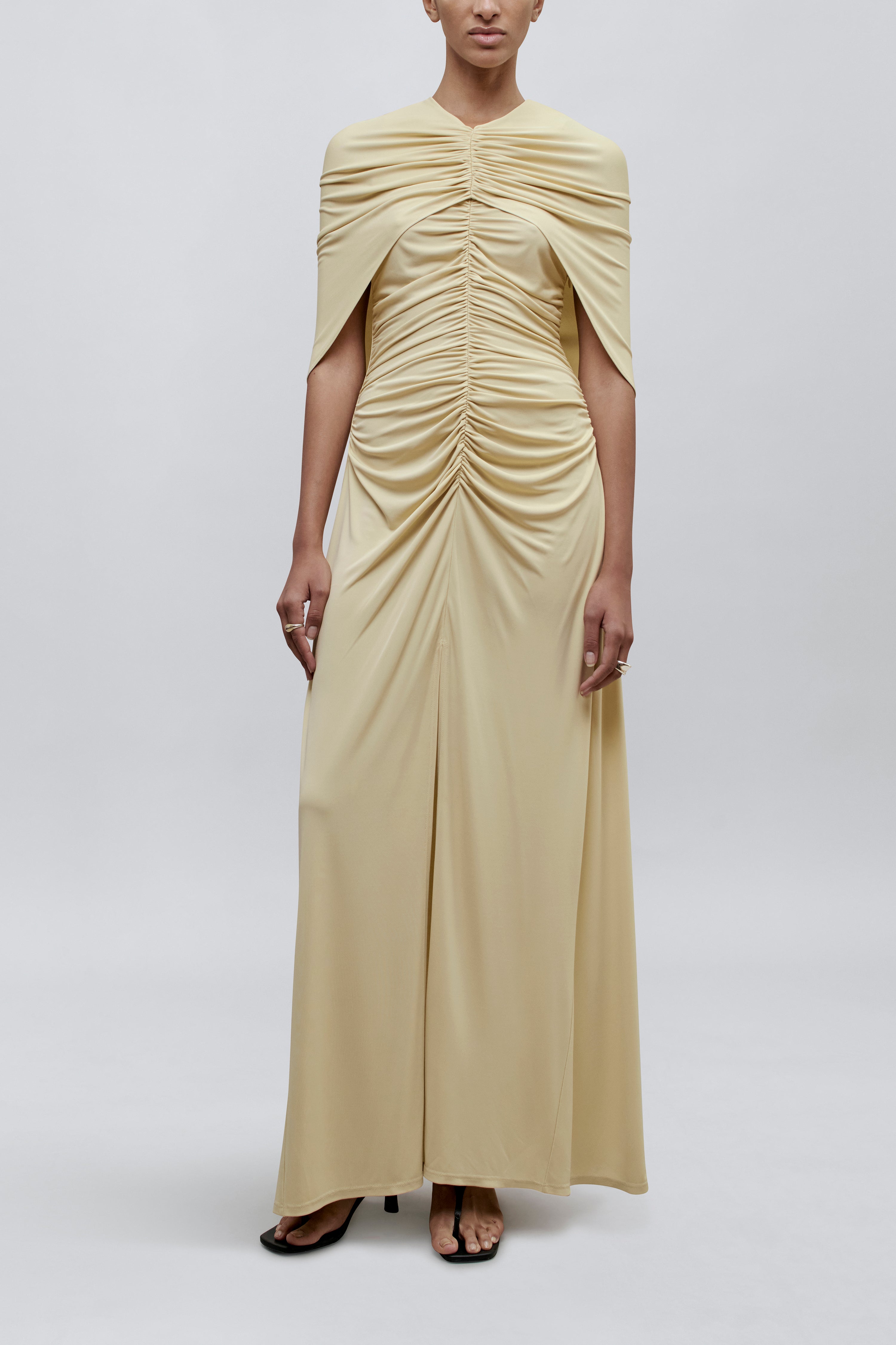 Matilda Cape Gown in Matte Jersey