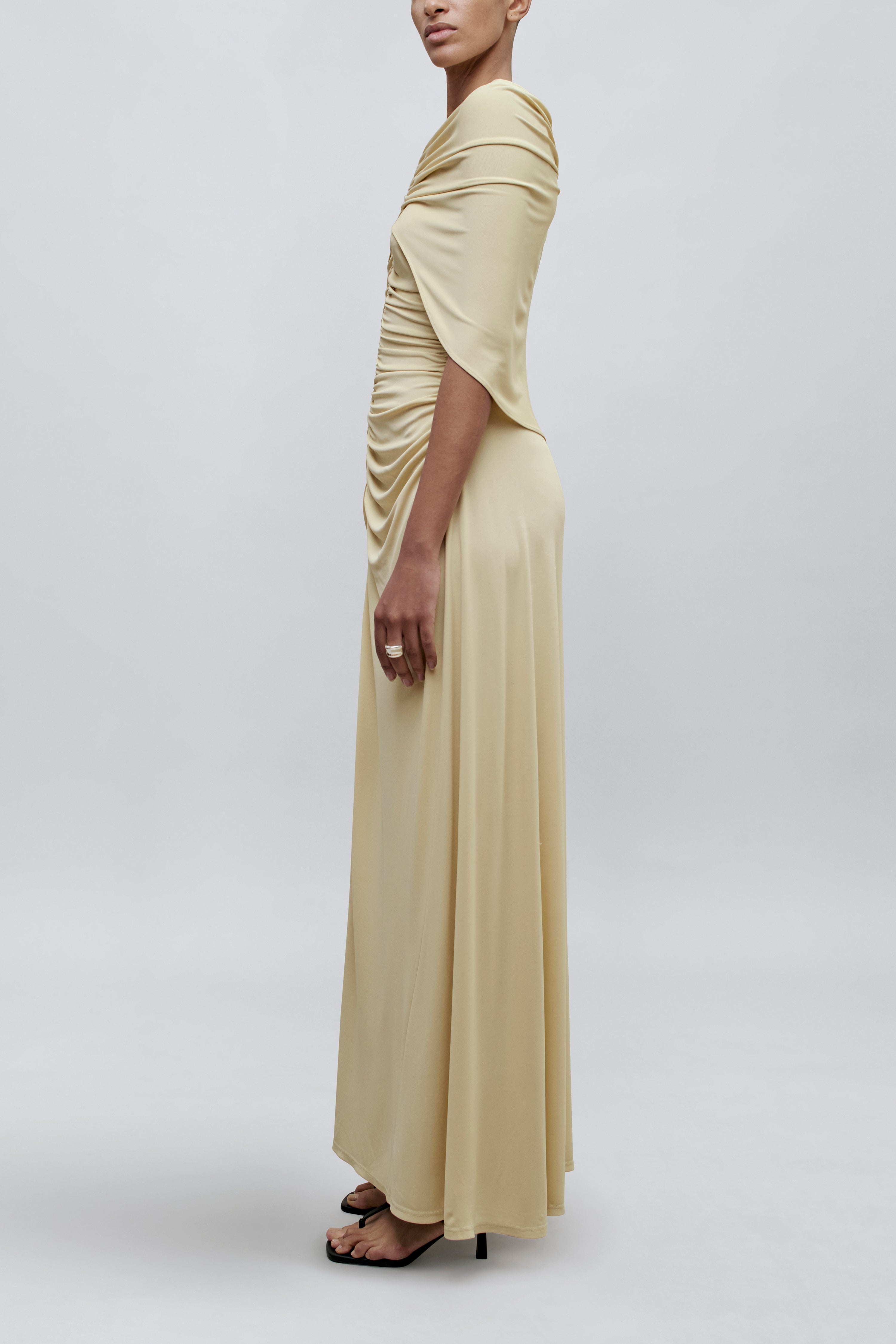 Matilda Cape Gown in Matte Jersey