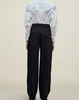 Aiden Pleated Trouser in Viscose Cady