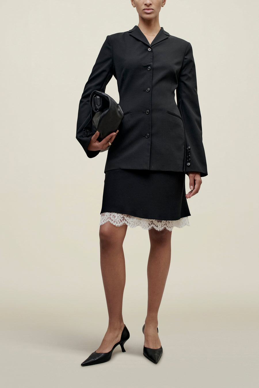 Benny Longline Blazer in Tropical Wool