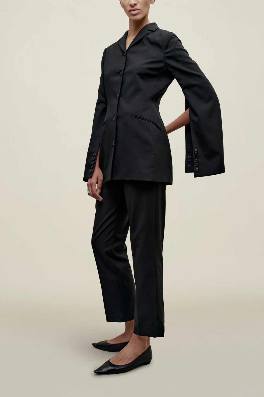 Benny Longline Blazer in Tropical Wool