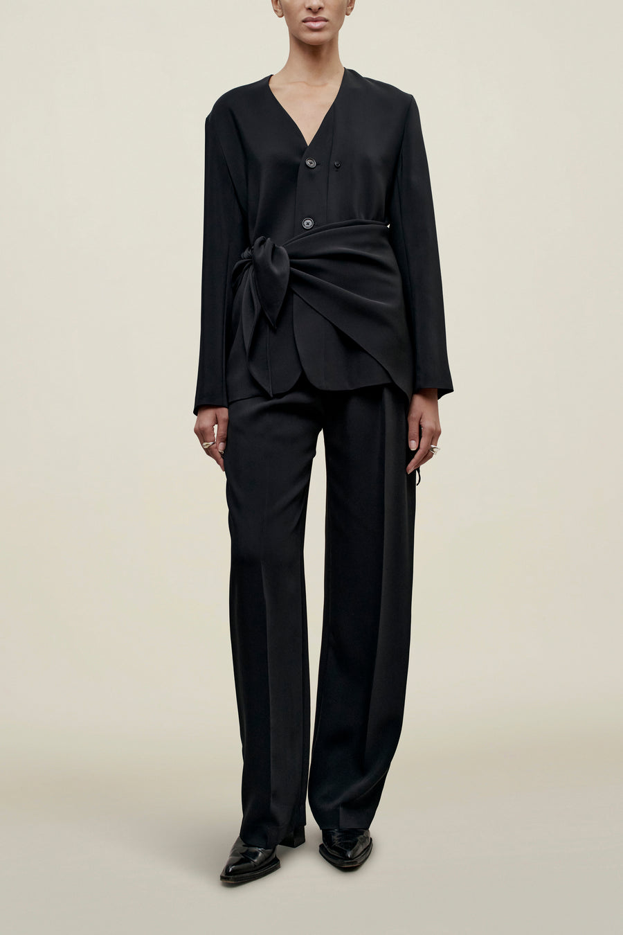 Jamie Scarf Blazer in Viscose Cady