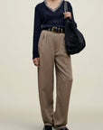 Aiden Pleated Trouser in Viscose Cady