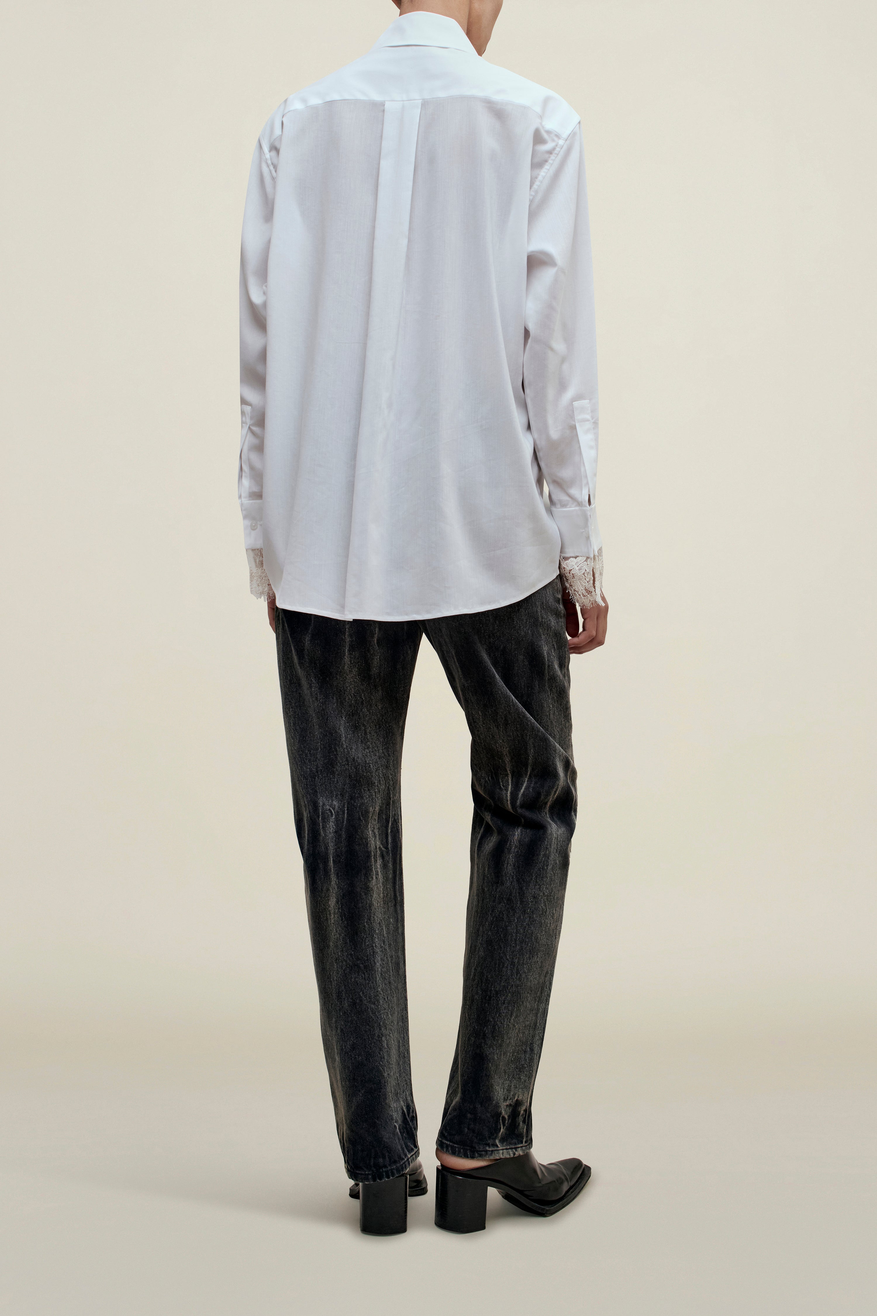 Chloé Bib Button Down in Voile & Lace