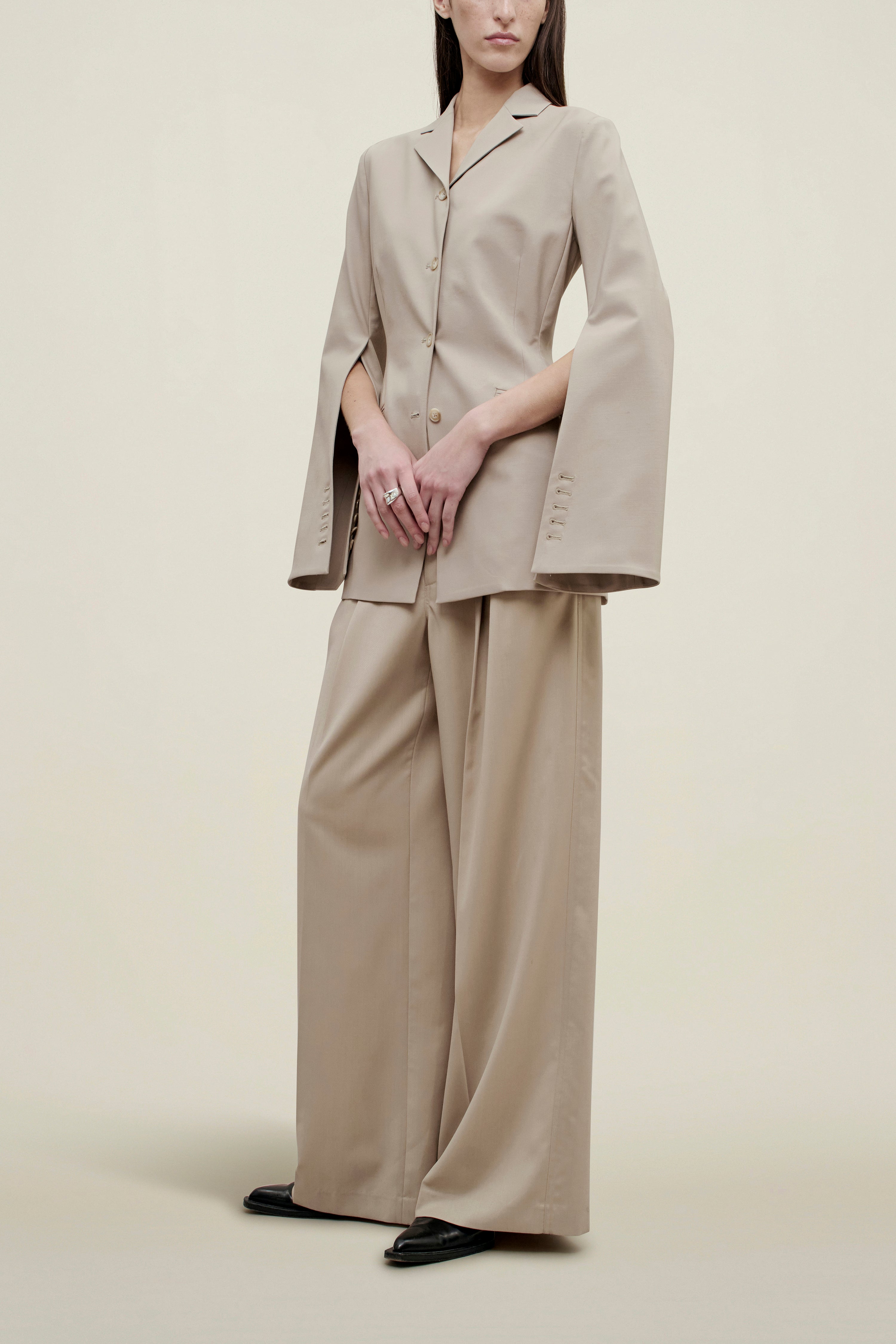 Benny Longline Blazer in Tropical Wool