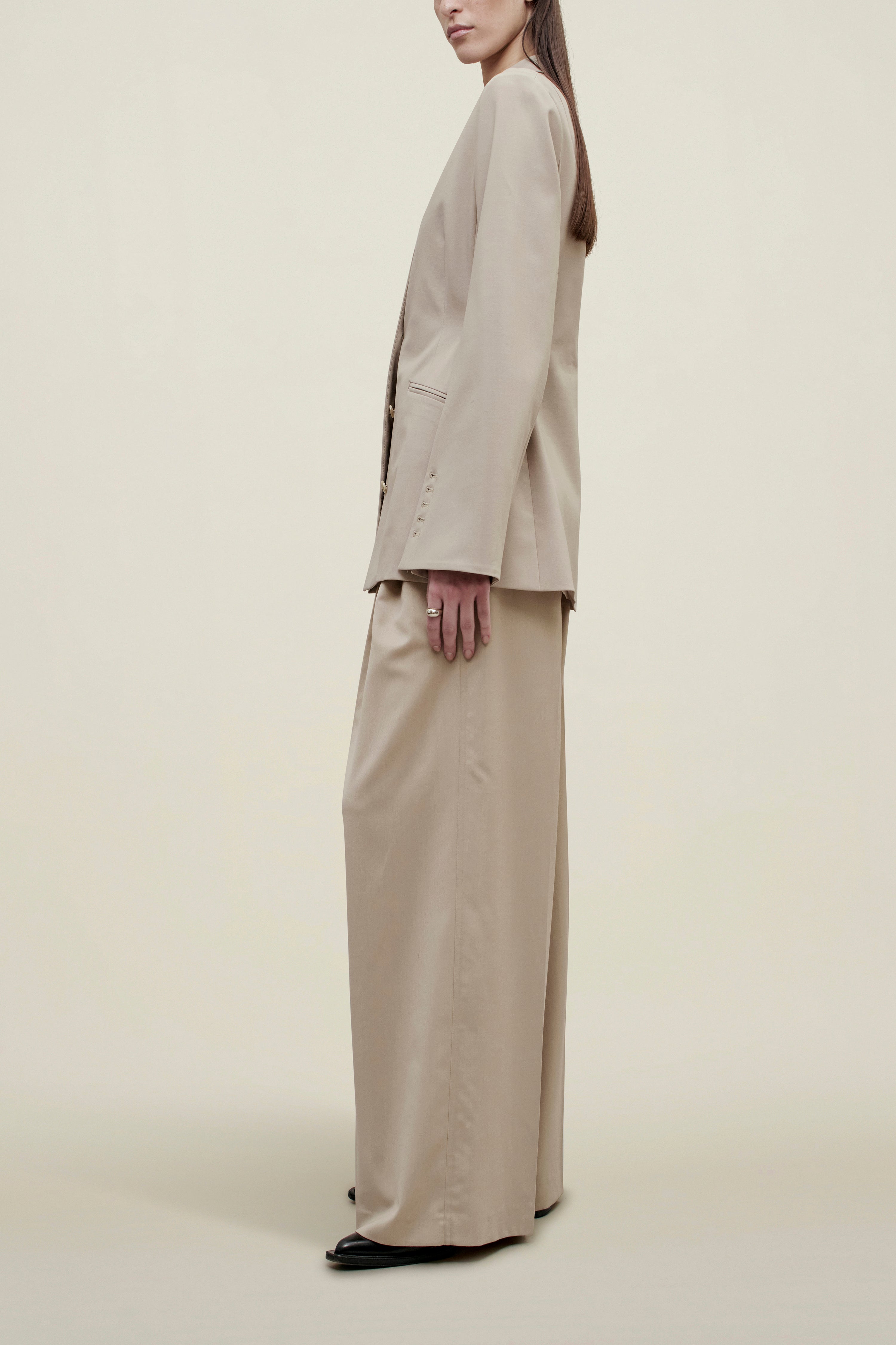 Benny Longline Blazer in Tropical Wool