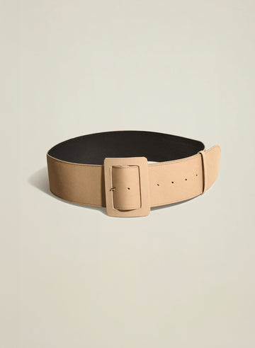 Meika Covered Belt in Tan Compact Cotton