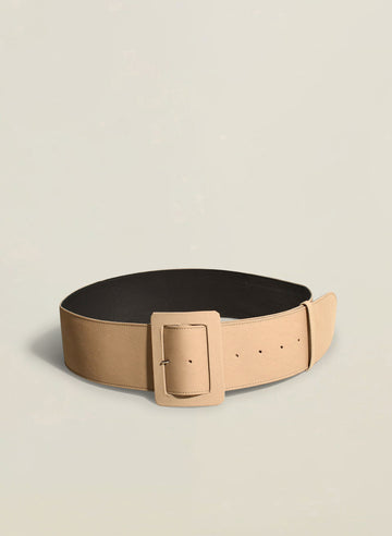 Meika Covered Belt in Tan Compact Cotton