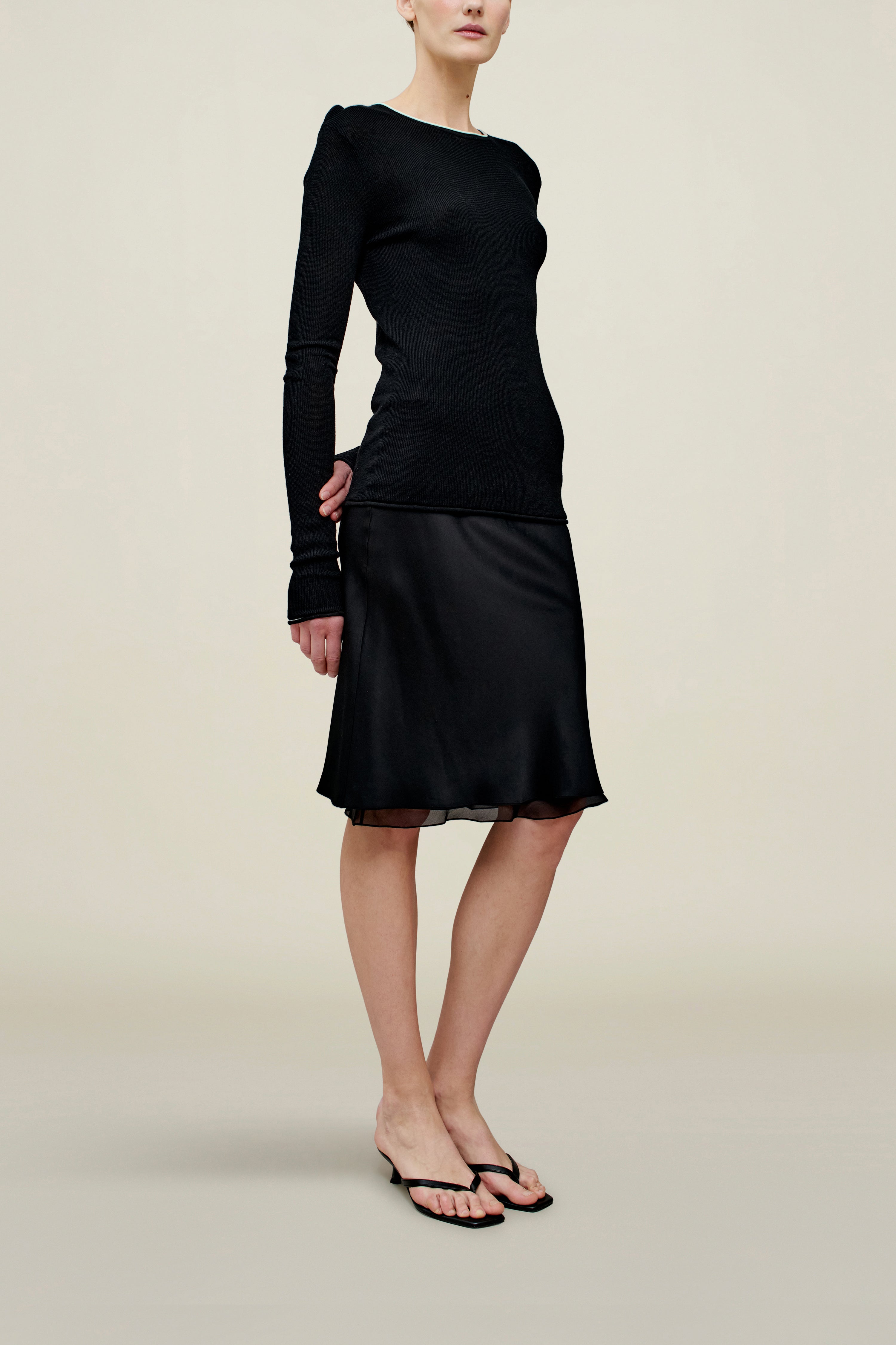 Nola Layered Skirt in Soft Satin