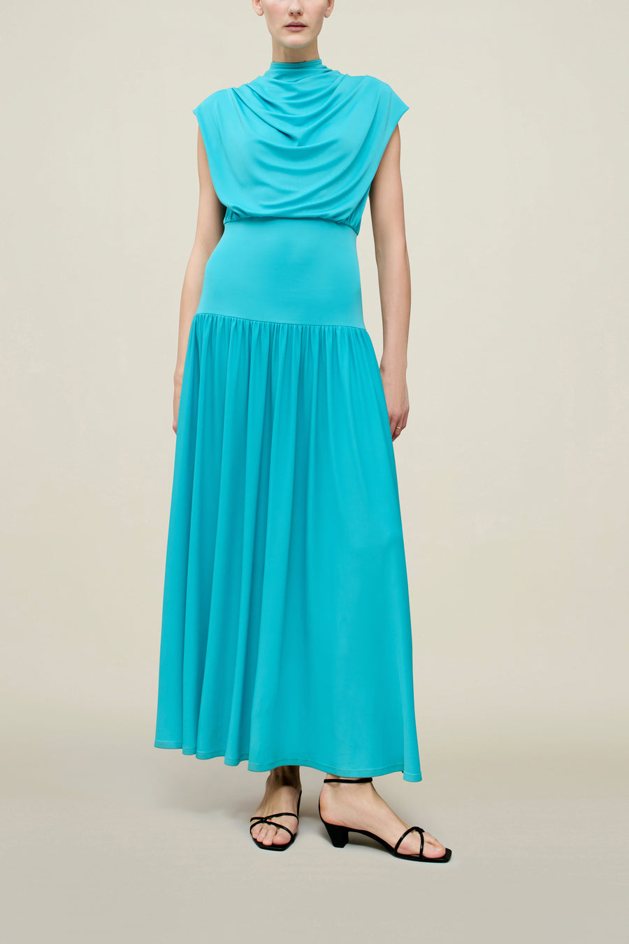 Victoria Draped Gown in Slinky Jersey