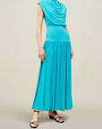 Victoria Draped Gown in Slinky Jersey