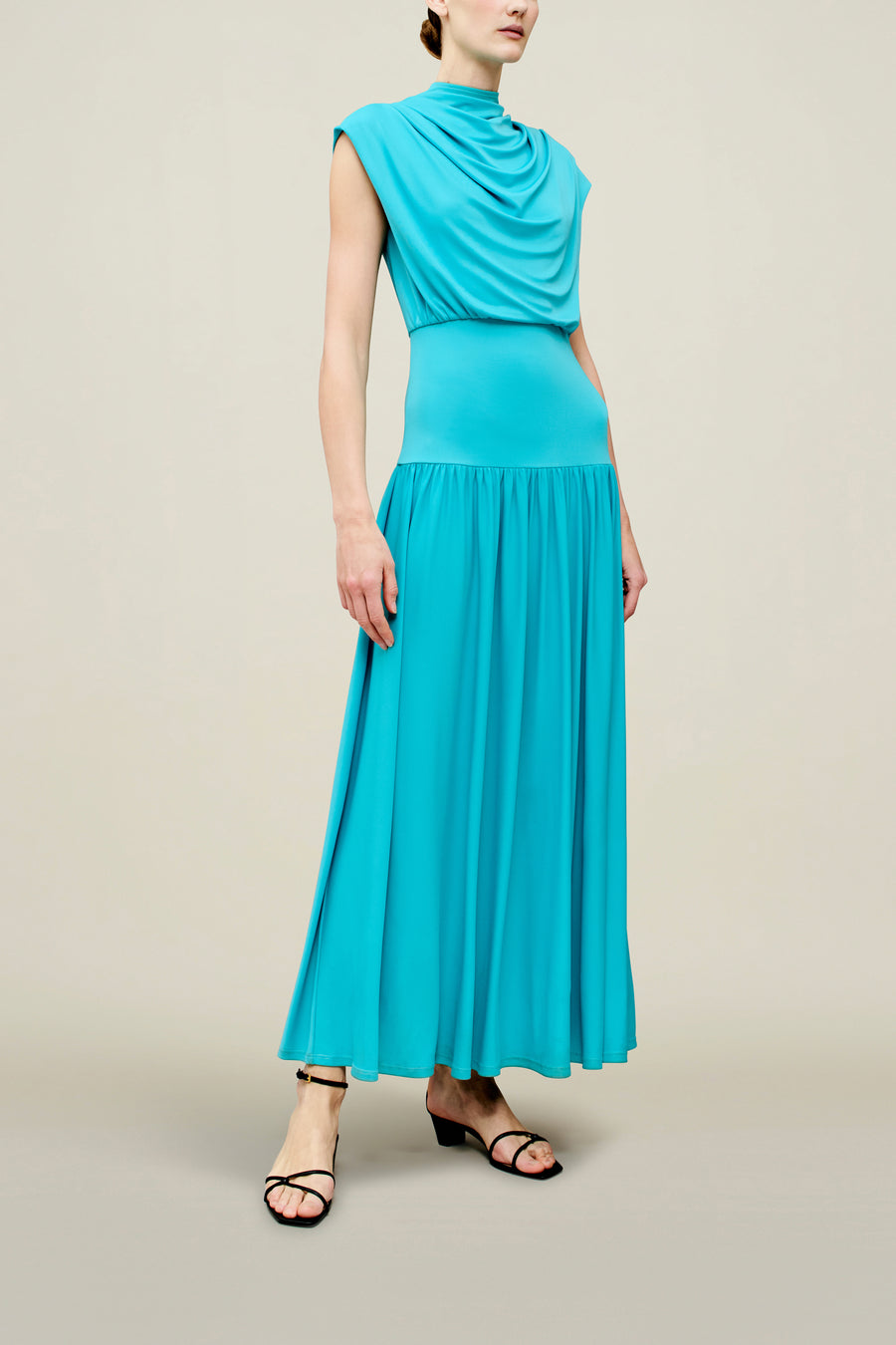 Victoria Draped Gown in Slinky Jersey