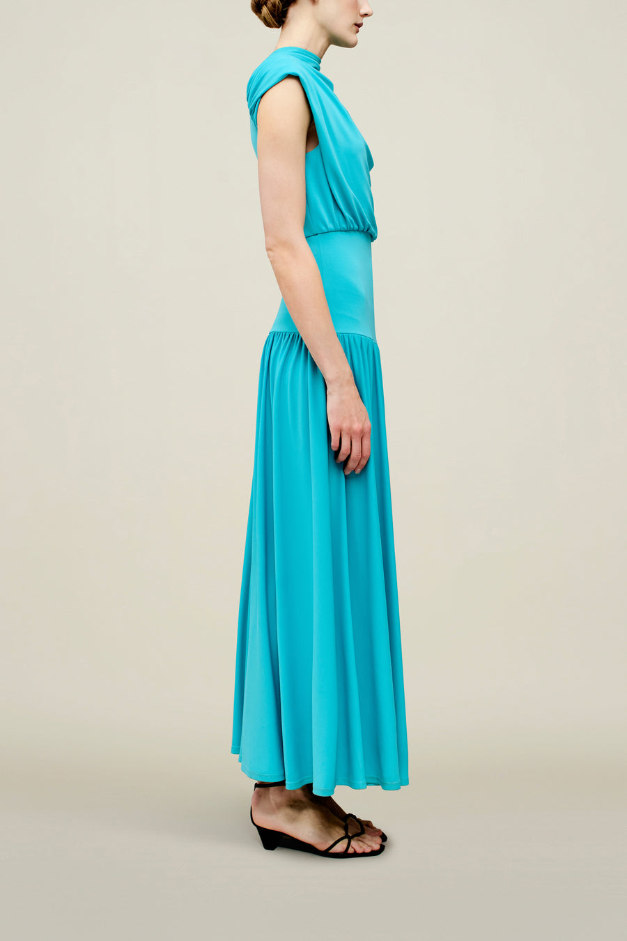 Victoria Draped Gown in Slinky Jersey