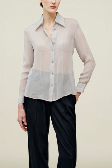 Léa Slim Blouse in Silk Chiffon