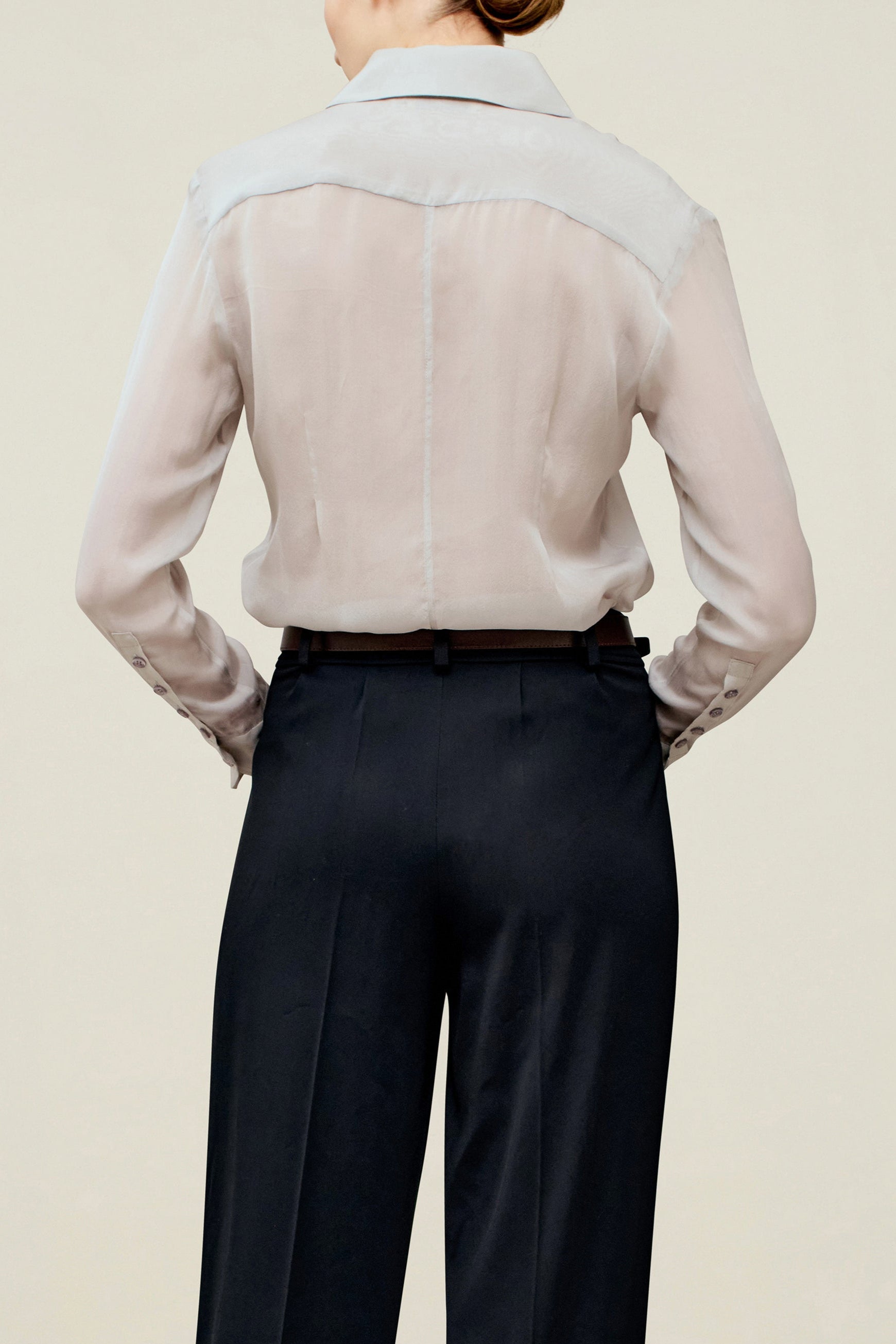 Léa Slim Blouse in Silk Chiffon