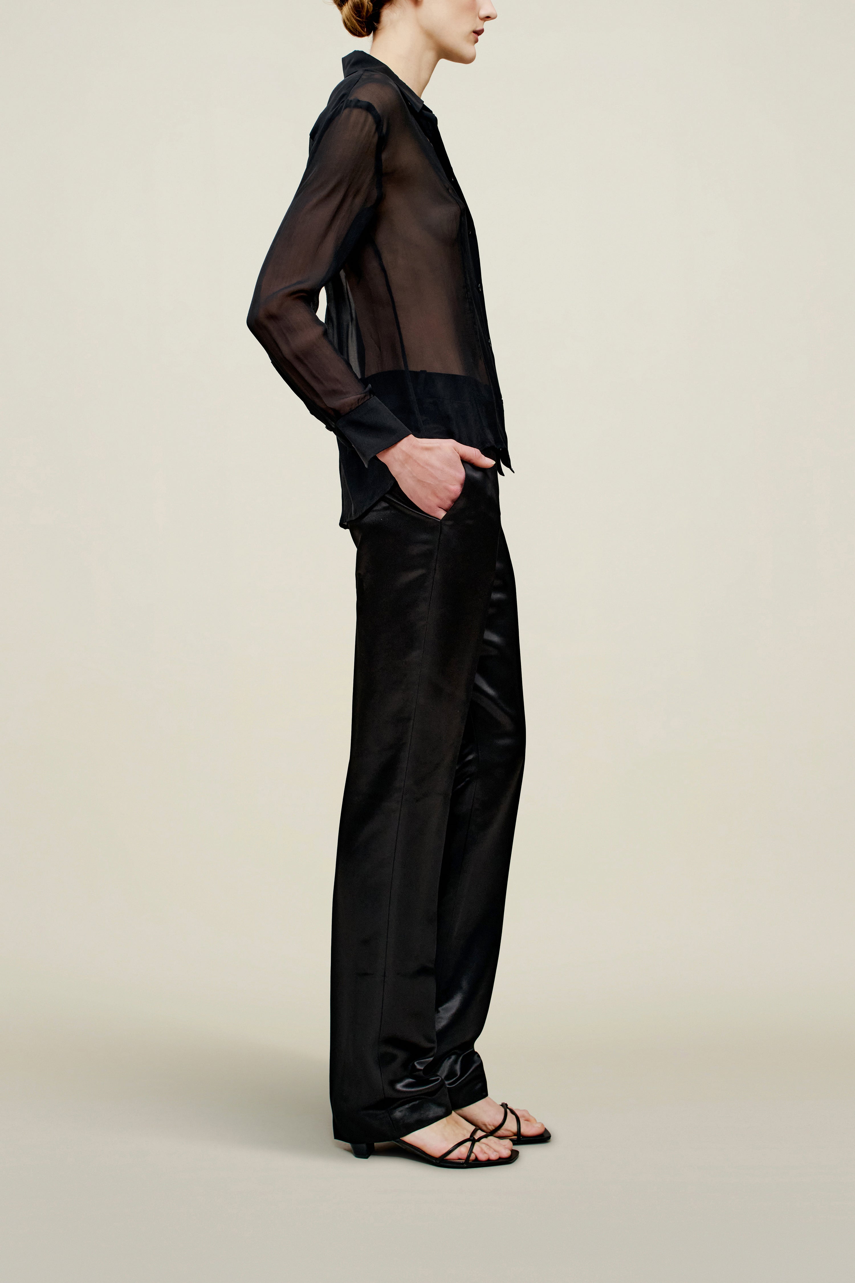 Léa Slim Blouse in Silk Chiffon