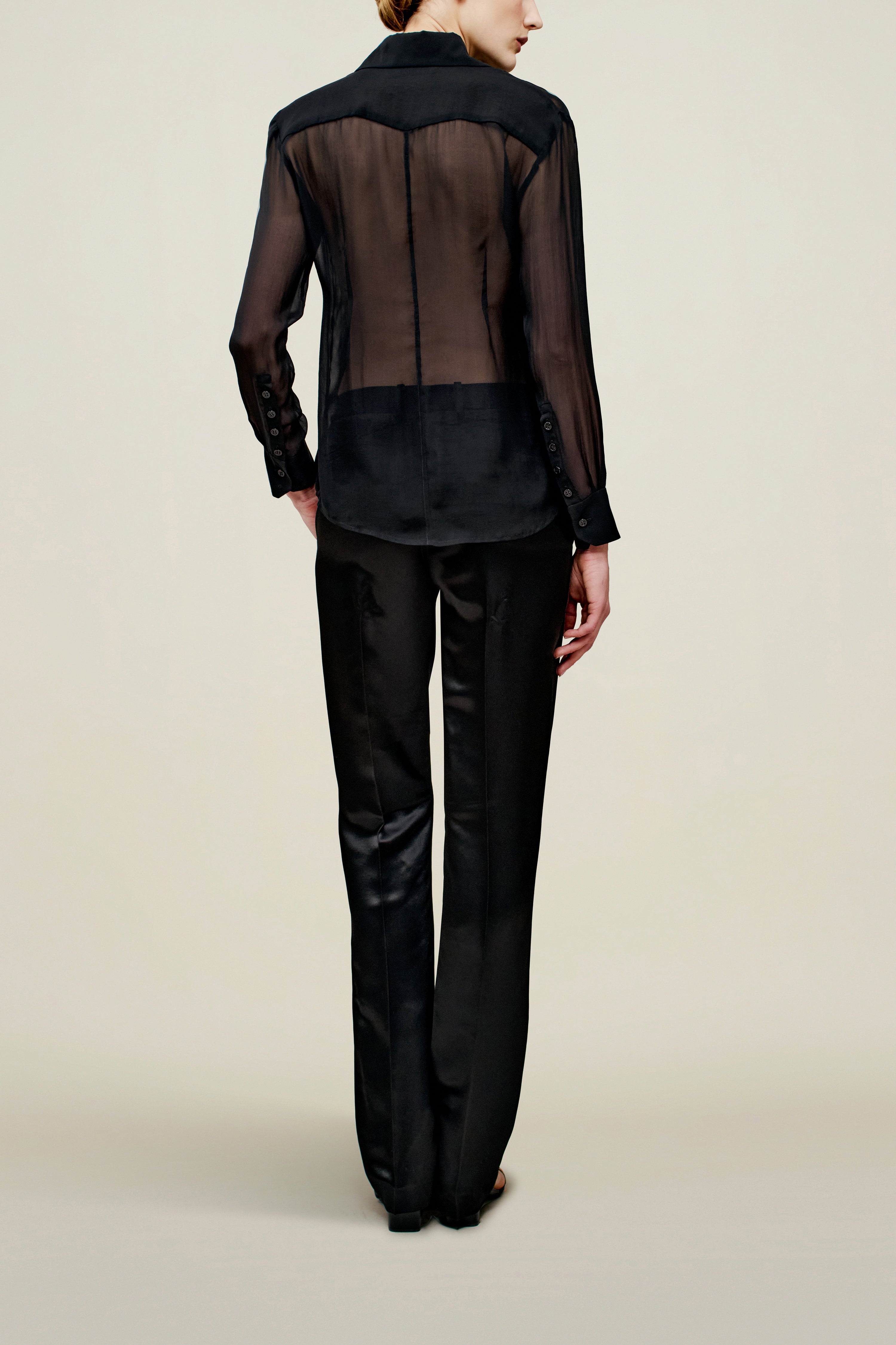 Léa Slim Blouse in Silk Chiffon