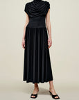 Victoria Draped Gown in Black Slinky Jersey