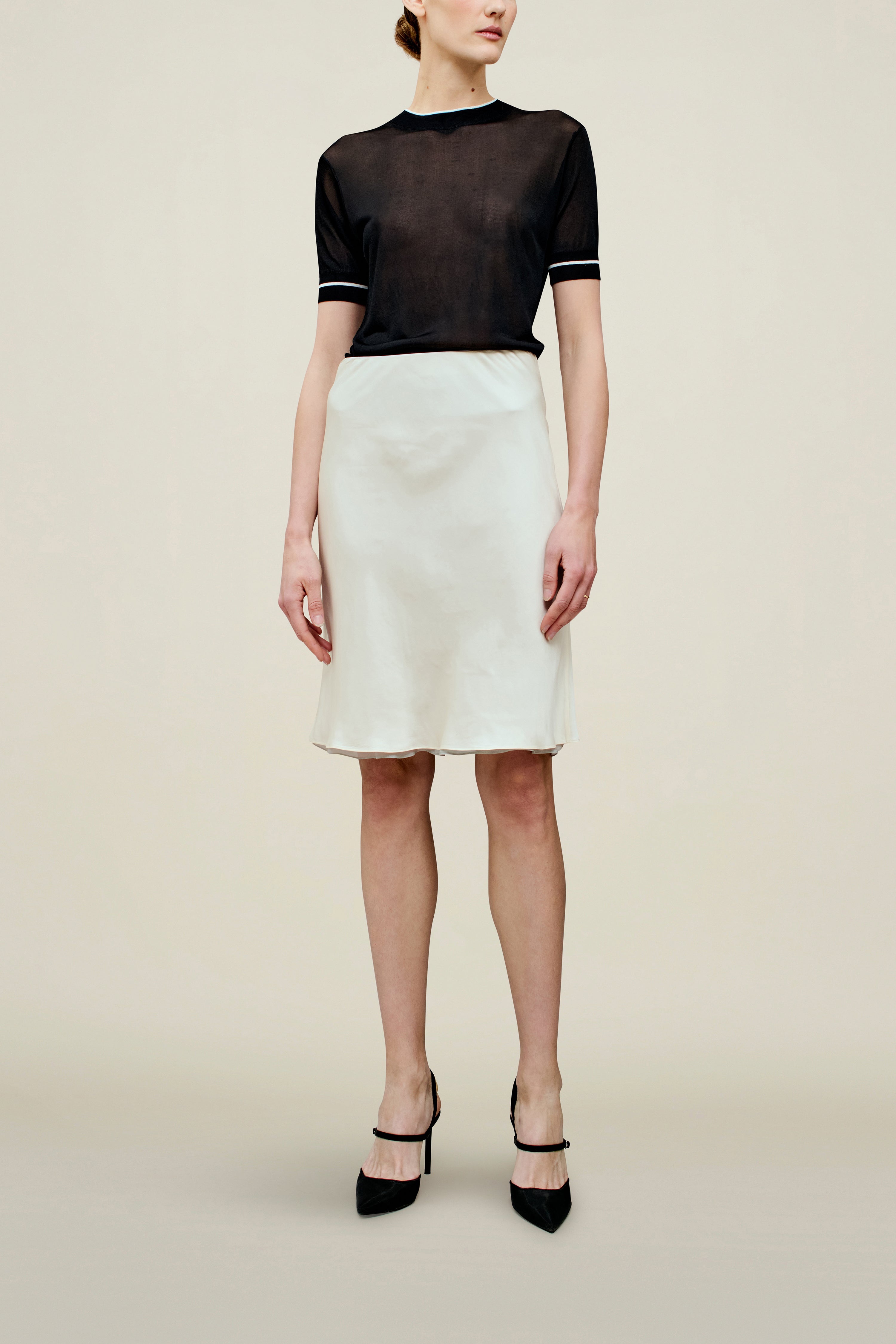 Nola Layered Skirt in Soft Satin