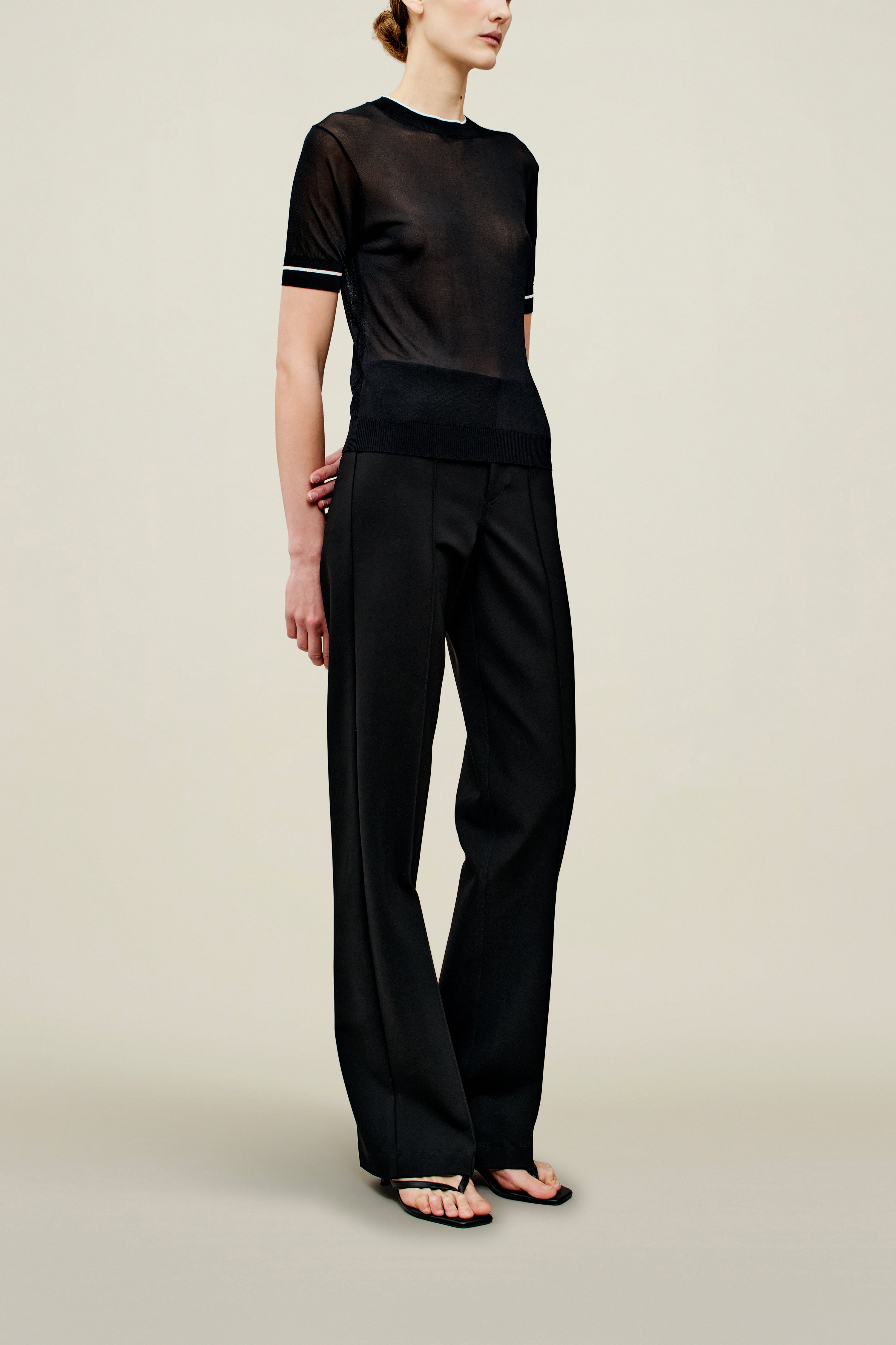 Kim Crewneck Tee in Matte Viscose