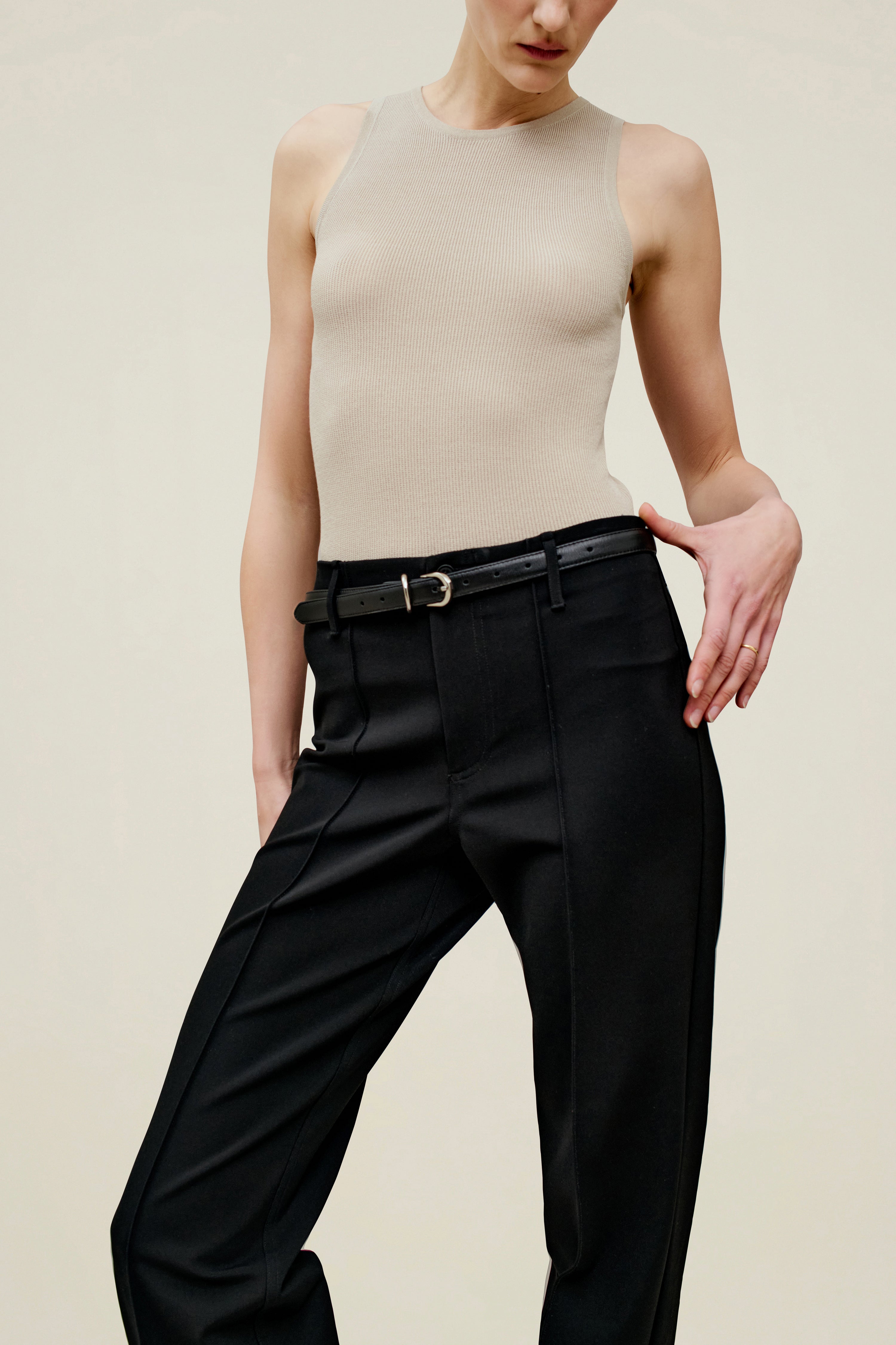 Este Racer Tank in Linen Viscose