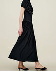 Victoria Draped Gown in Black Slinky Jersey