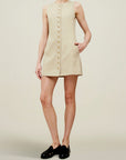 Cybill Short Dress in Wool Twill