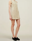 Cybill Short Dress in Wool Twill