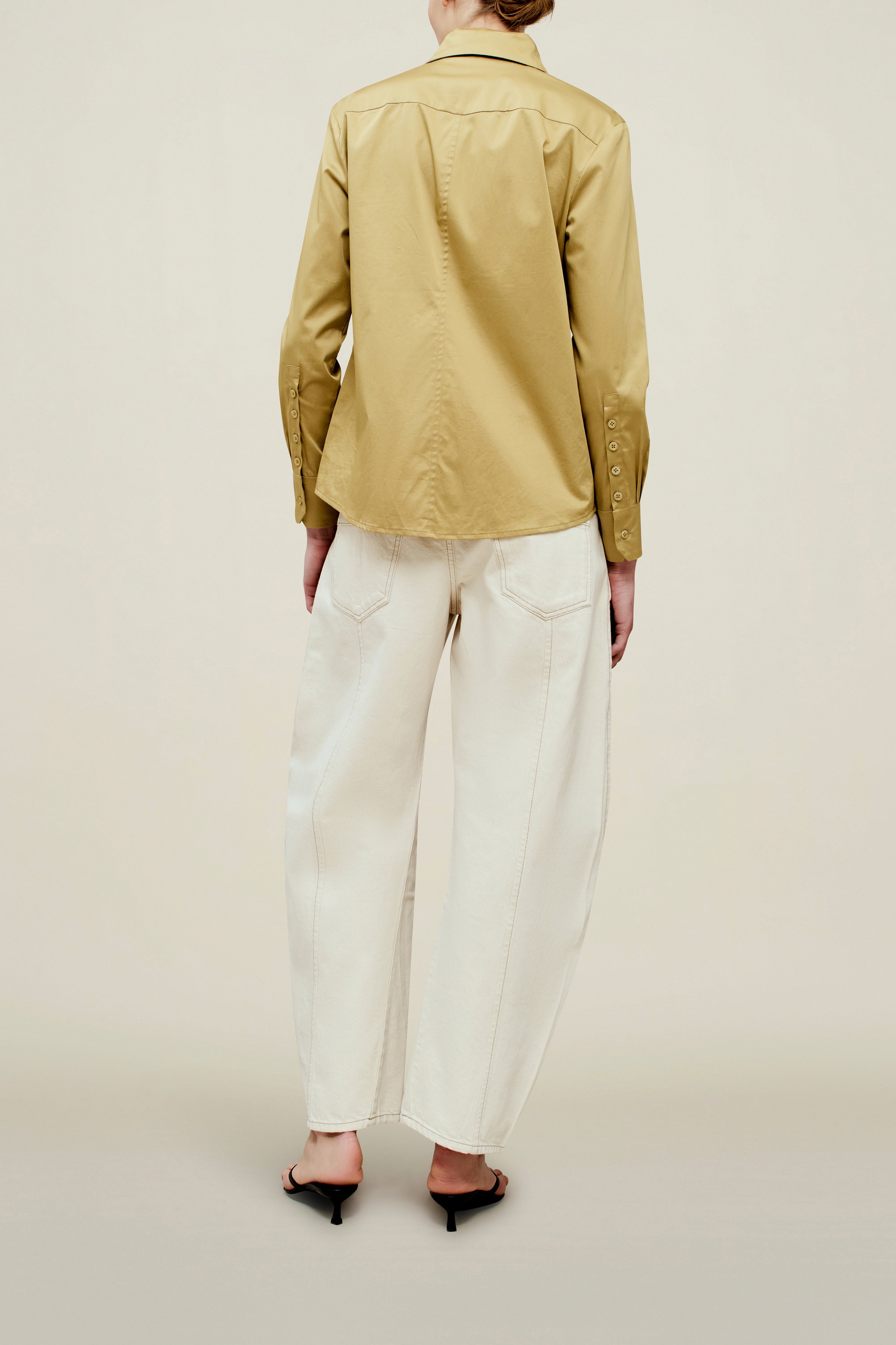 Billie Tie Blouse in Cotton Sateen