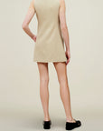 Cybill Short Dress in Wool Twill