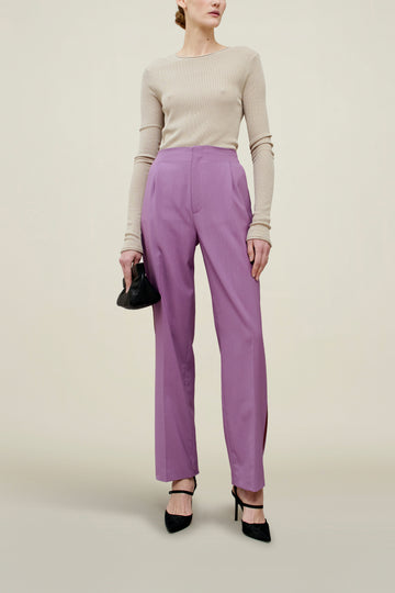 Phoebe Tuxedo Trouser in Wool Combo