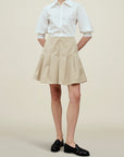 Sutton Pleated Skirt in Compact Cotton