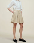 Sutton Pleated Skirt in Compact Cotton