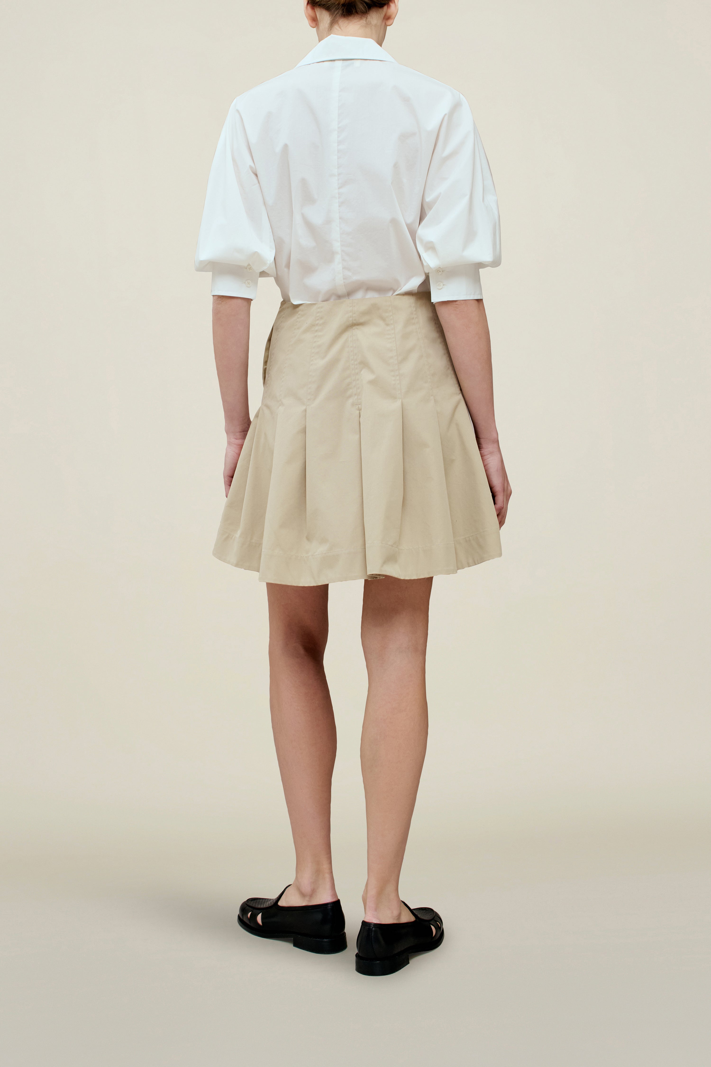 Sutton Pleated Skirt in Compact Cotton