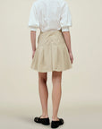 Sutton Pleated Skirt in Compact Cotton