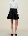 Sutton Pleated Skirt in Compact Cotton