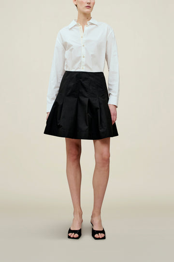 Sutton Pleated Skirt in Compact Cotton