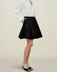 Sutton Pleated Skirt in Compact Cotton