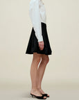 Sutton Pleated Skirt in Compact Cotton