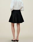 Sutton Pleated Skirt in Compact Cotton