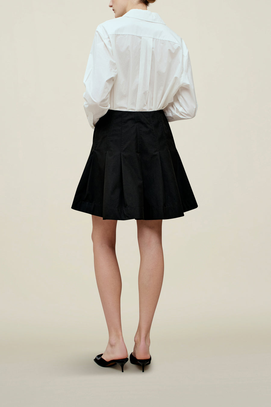 Sutton Pleated Skirt in Compact Cotton