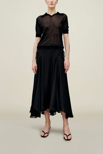 Alyse Gusset Skirt Silk in Silk Chiffon