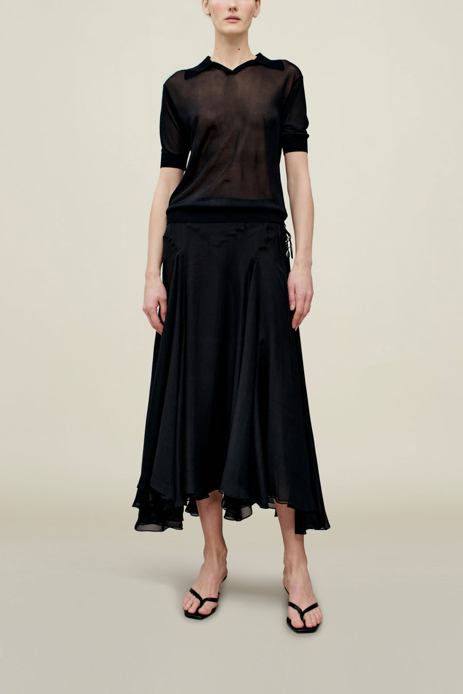 Alyse Gusset Skirt Silk in Silk Chiffon