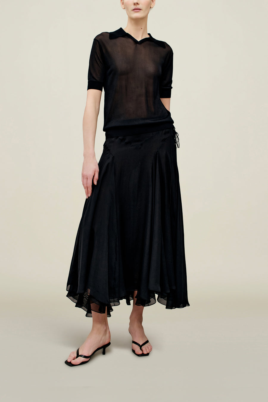 Alyse Gusset Skirt Silk in Silk Chiffon