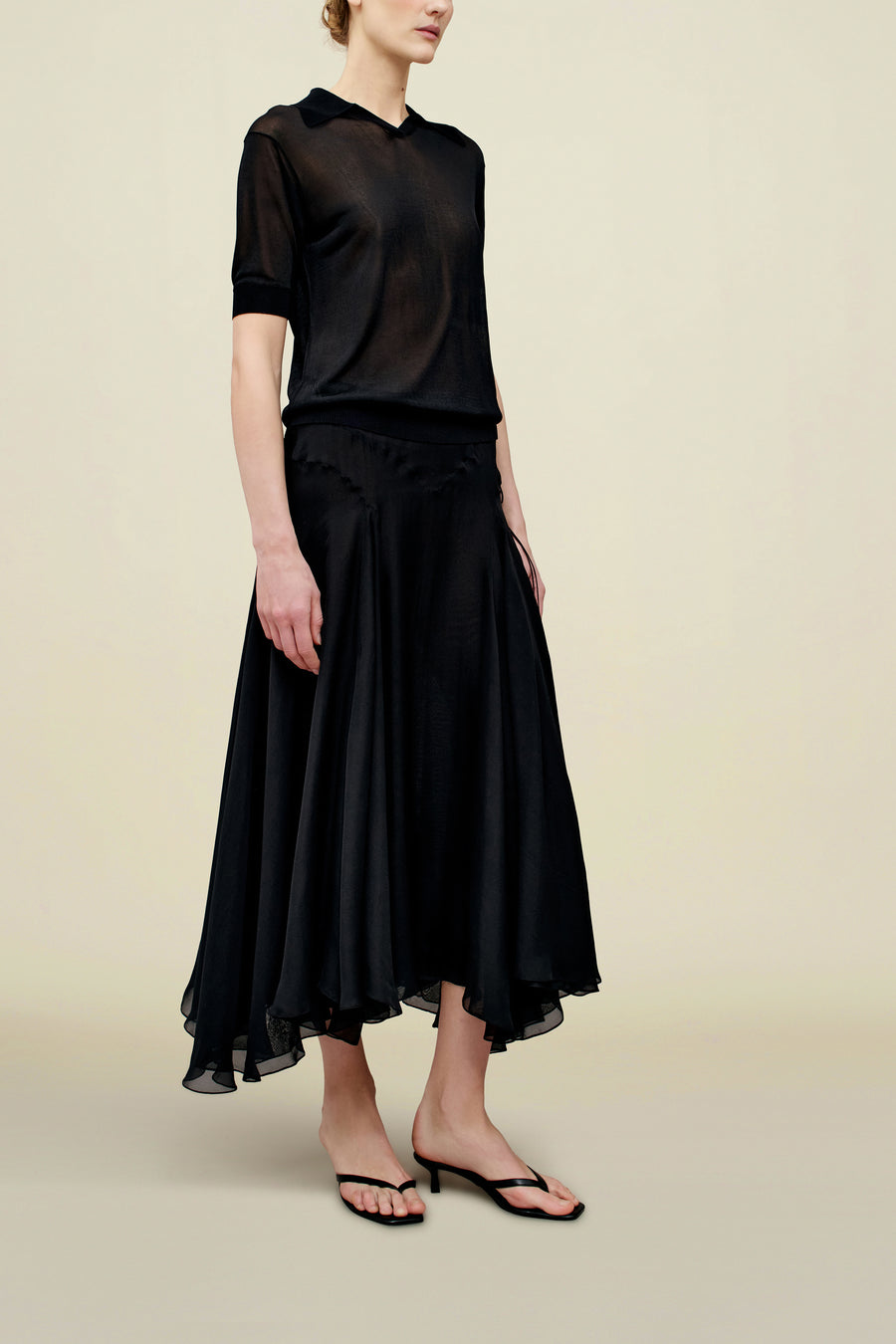 Alyse Gusset Skirt Silk in Silk Chiffon