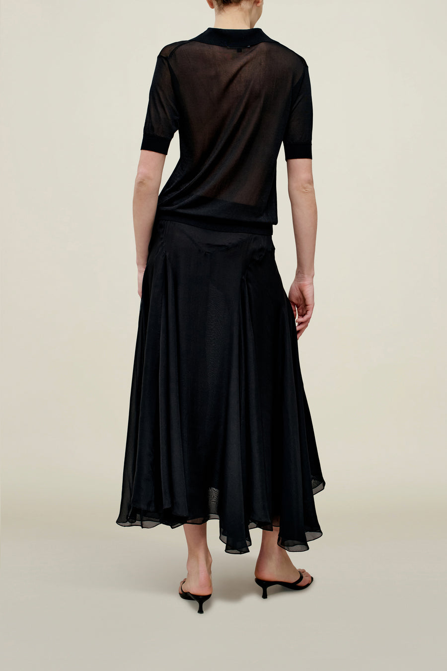 Alyse Gusset Skirt Silk in Silk Chiffon